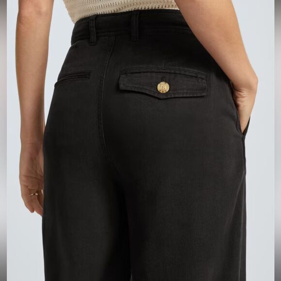 Everlane Women’s 6 Tencel Relaxed Fit‎ Chino Pant Black Slouchy Trouser New - Picture 11 of 13